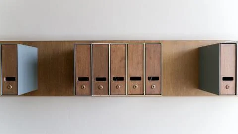 Mailboxes in color Stock Photos