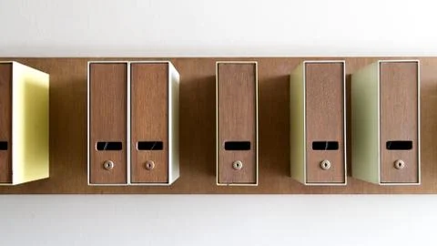 Mailboxes in color Stock Photos