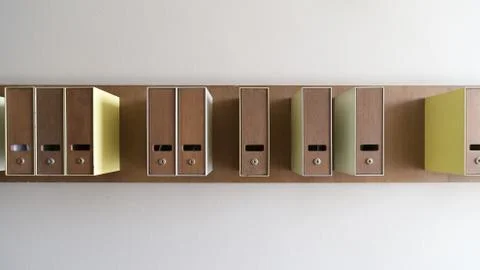 Mailboxes in color Stock Photos