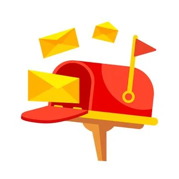 Mailboxes with envelopes with letters. Post box, mailing. Vector illustration Illustrazione stock