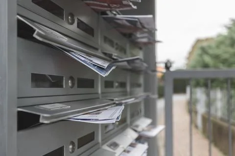 Mailboxes filled Stock Photos