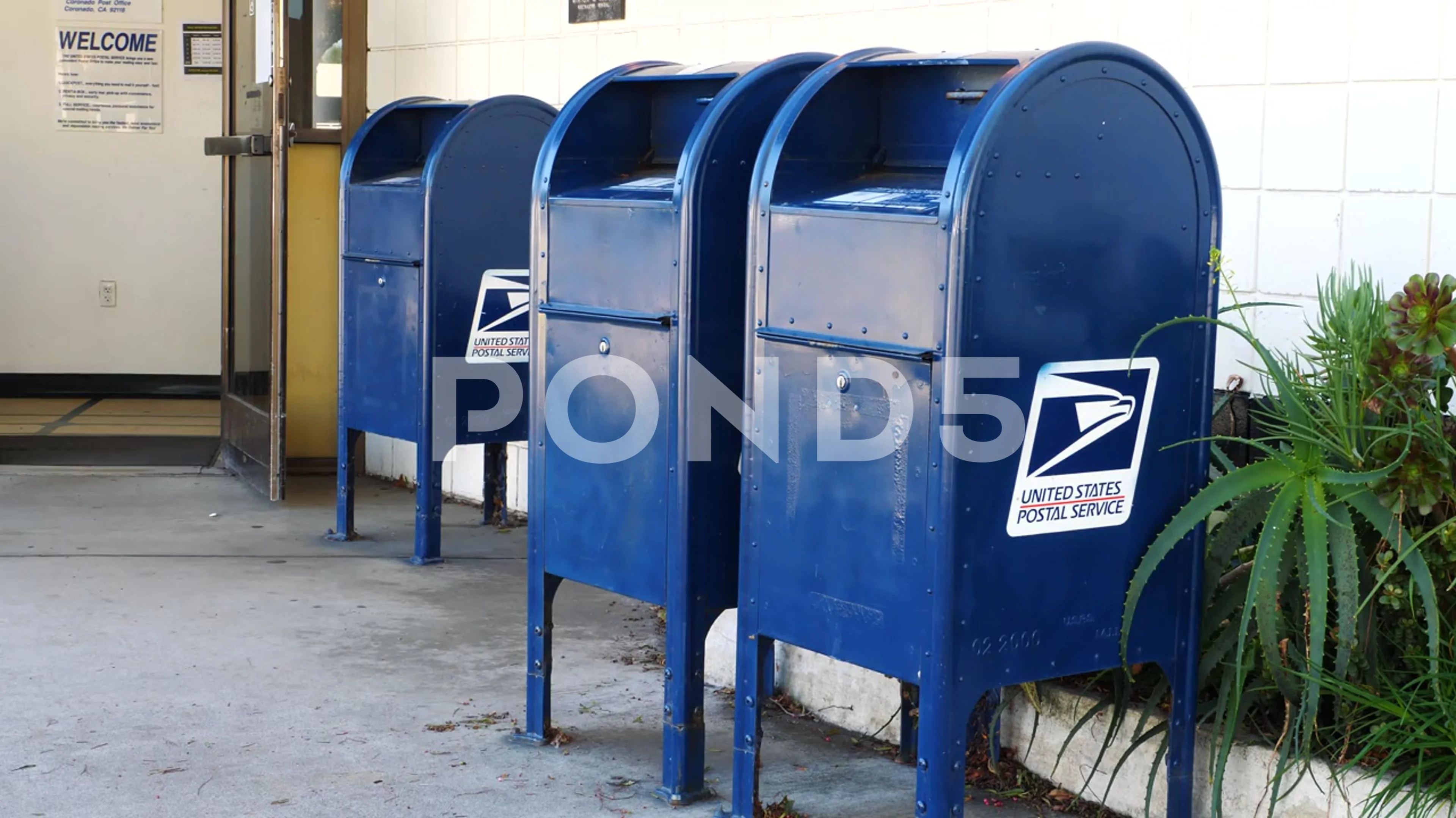 Mailboxes at Post Office entrance, Calif... | Stock Video | Pond5