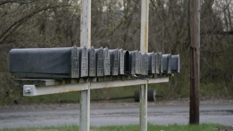 Mailboxes On Post Several 1 Stock Footage 90781322