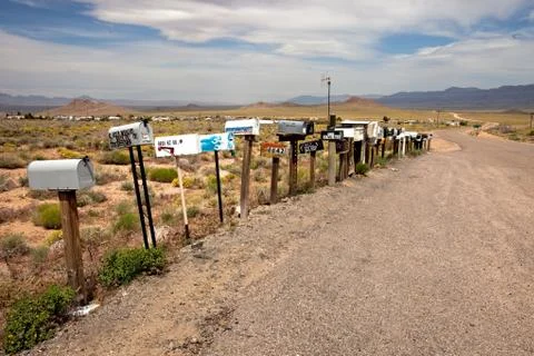 Mailboxes on the road Stock Photos