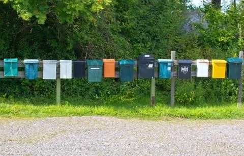 Mailboxes in a row Foto stock