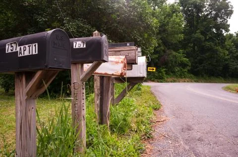 Mailboxes rural PA Stock Photos