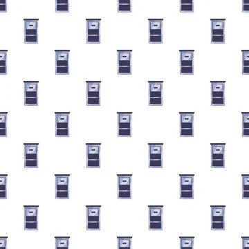 Mailboxes seamless pattern representing postal delivery service Stock Illustration