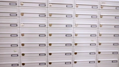Mailboxes Without Names in a New Apartment Stock Footage 254432164