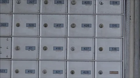 Mailboxes zoom out shot Stock Footage 75553683