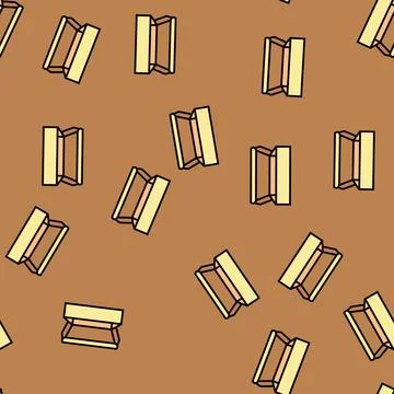 Mailer box cardboard packaging vector seamless pattern Stock Illustration
