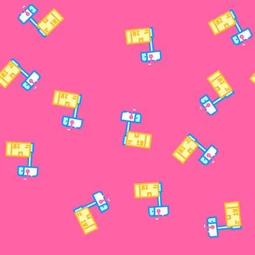 Mailer box cardboard packaging vector seamless pattern Stock Illustration