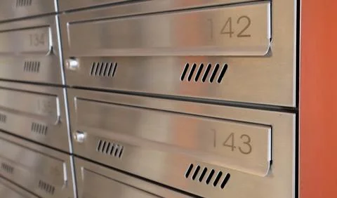 Mailing boxes in an apartment building. Stock Photos