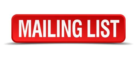 Mailing list red 3d square button isolated on white Stock Illustration