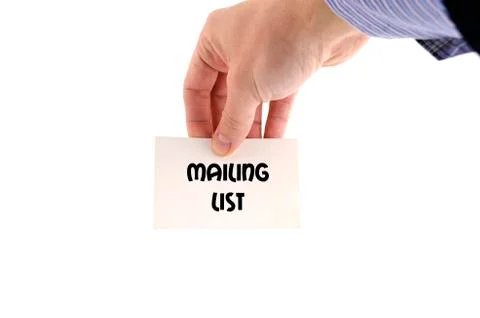 Mailing list text concept Stock Photos