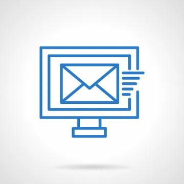 Mailing sign blue line vector icon Stock Illustration