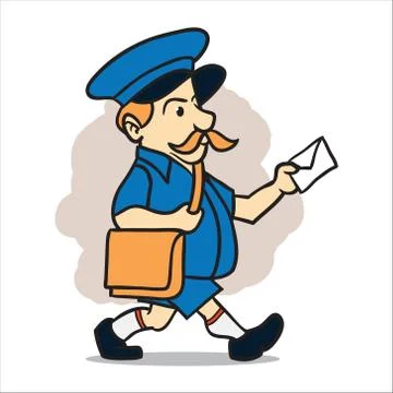 Mailman delivery package Stock Illustration