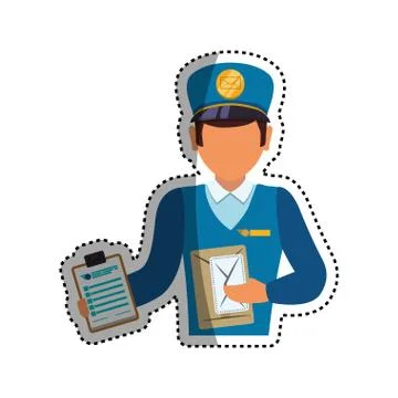 Mailman delivery service Stock Illustration