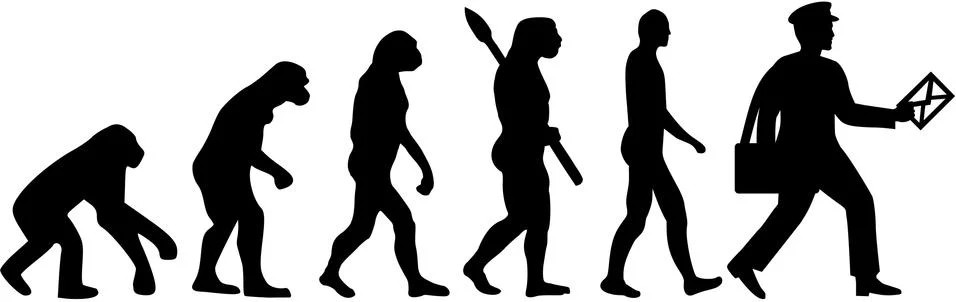 Mailman evolution Stock Illustration