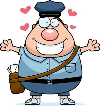 Mailman hug Stock Illustration