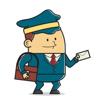 Mailman posting a letter Stock Illustration