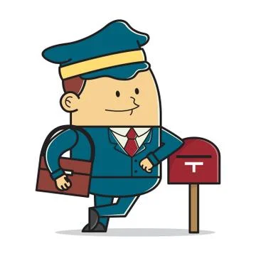 Mailman posting a letter Stock Illustration