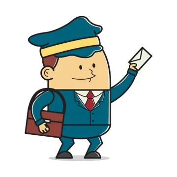 Mailman posting a letter 스톡 일러스트