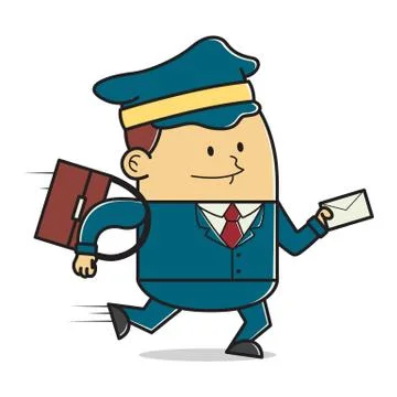 Mailman posting a letter Stock Illustration