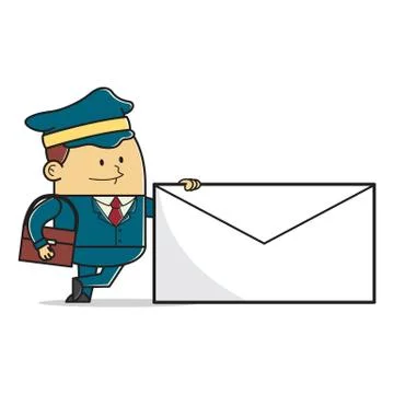 Mailman posting a letter Stock Illustration