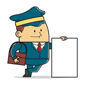 Mailman posting a letter Stock Illustration
