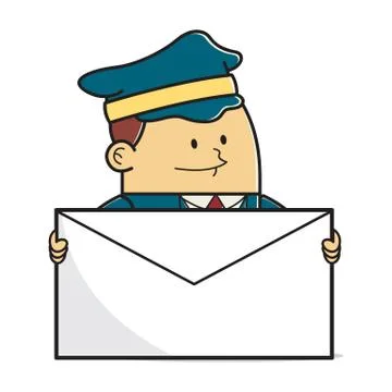 Mailman posting a letter 스톡 일러스트