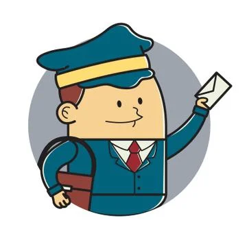 Mailman posting a letter Stock Illustration