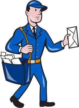 Mailman postman delivery worker isolated cartoon Stock Illustration