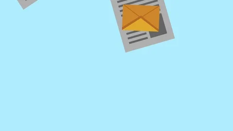 Mails and documents falling HD animation Video stock 90323639