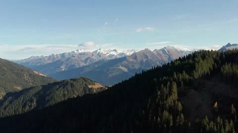 Main Alpine Ridge with snow-capped peaks, Salzburg, Austria Stock Footage 167773757