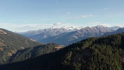 Main Alpine Ridge with snow-capped peaks, Salzburg, Austria Stock Footage 167773781
