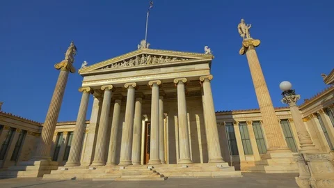 The main building of the Academy of Athens in central Athens, Greece Stock Footage 106974557