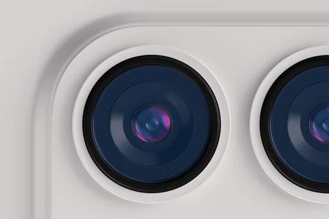 The main camera module of modern smartphone with optical lens. 3d render Stockillustratie