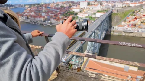 The main cathedral monument in Porto. Stock Footage 327686461