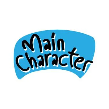 Main Character millenial Sticker vector Stock Illustration