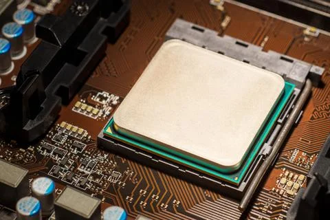 Main Chip Of The Computer. CPU. Central Processing Unit Stock Photos