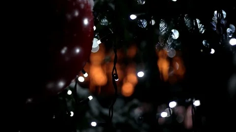 The Main City Christmas Tree Sparkles With Colorful Lights. Blurred Christmas Stock Footage 72012289