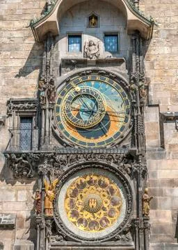The main clock of Prague. Stock Photos