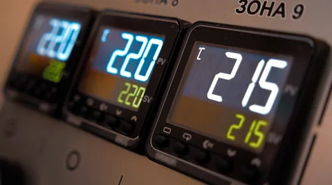 The main control panel with buttons and digital displays Stock Footage 61548255