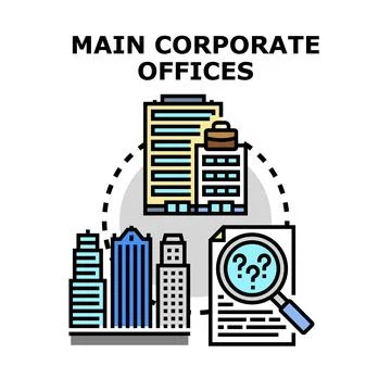 Main corporate offices finding solution analysis concept Ilustración de archivo