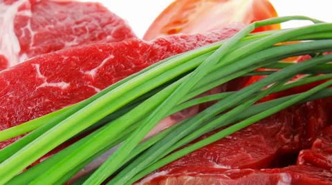 Main course : fresh beef steak Vídeos de archivo 27478422