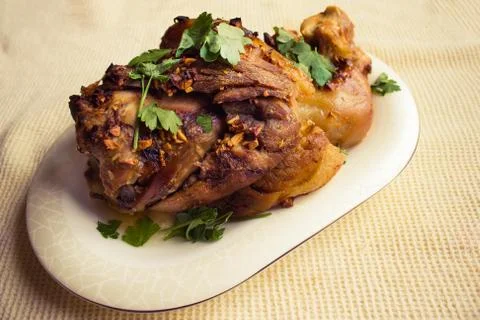 Main course, fried meat. Stock Photos
