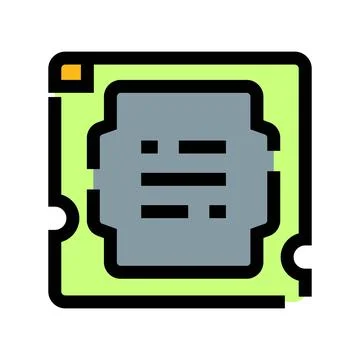 Main cpu microchip computing processing hardware icon Stockillustratie