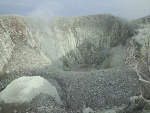 The main crater of Mount Sindoro Stock Footage 209121883