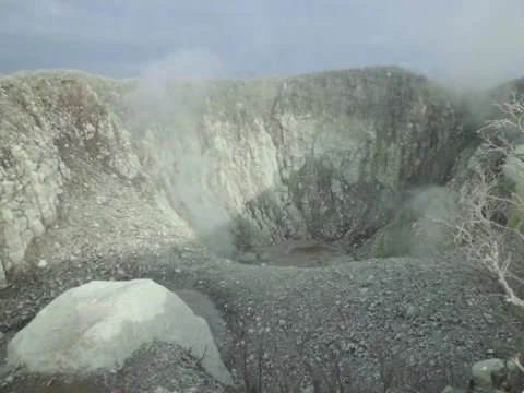 The main crater of Mount Sindoro Stock Footage 209121890