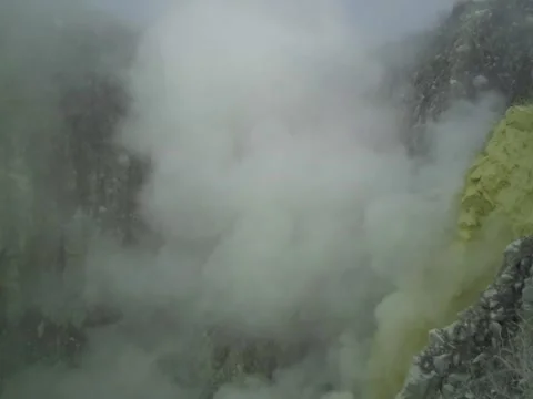 The main crater of Mount Sindoro Stock Footage 209121898